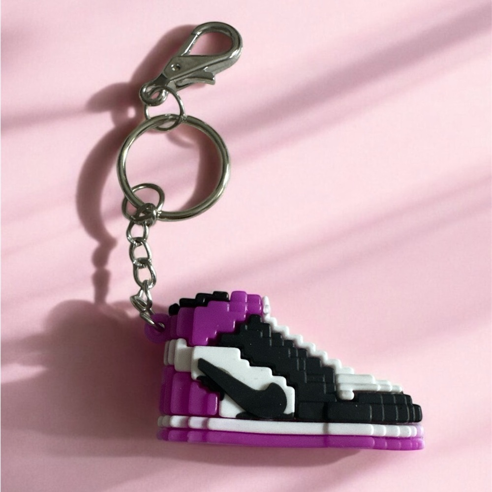 Purple and Black Sneaker Keychain